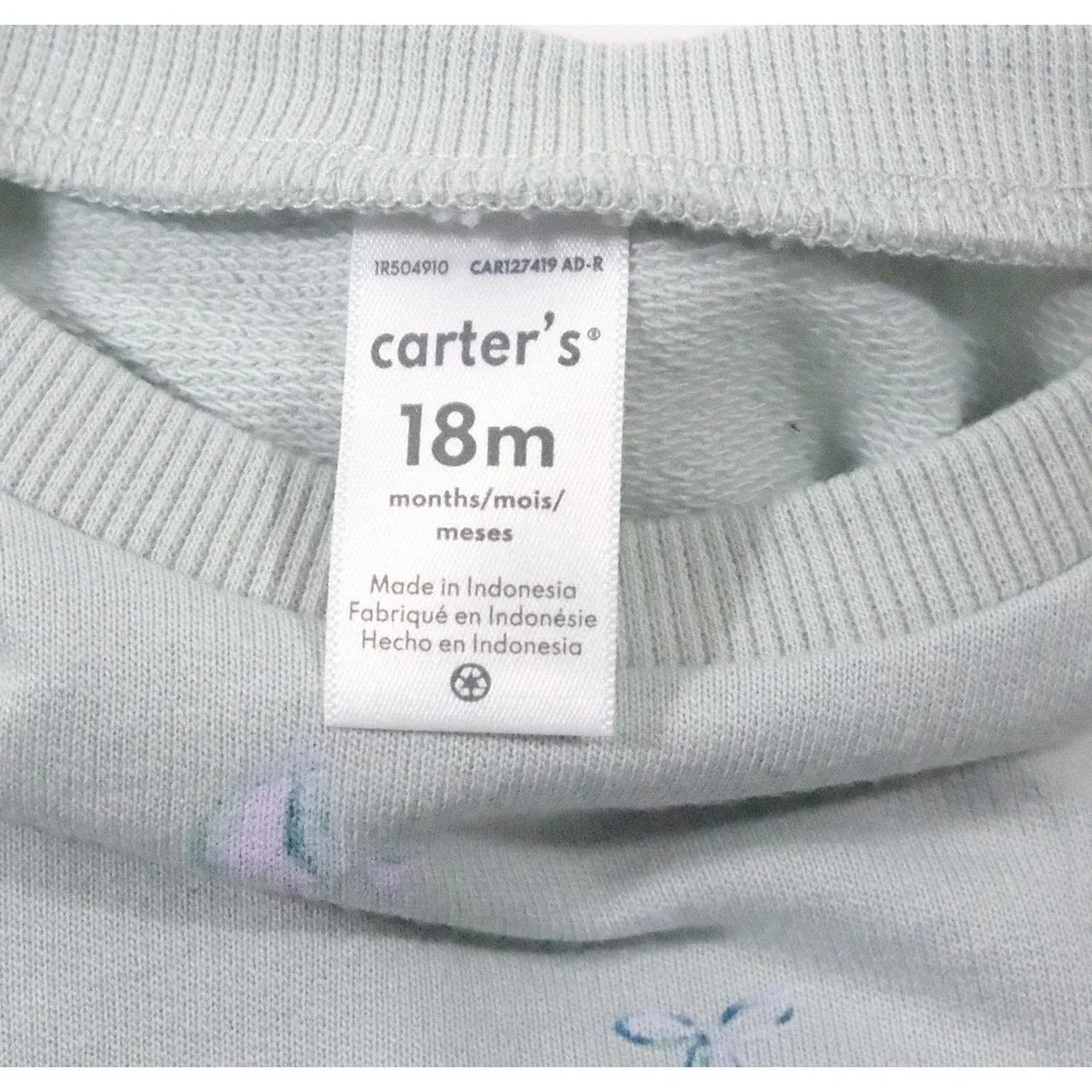 Carter's Sweatshirt Girls 18m Blue Ballet Slipper Pullover Long Sleeve 1R504910